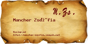 Mancher Zsófia névjegykártya