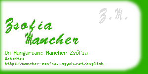 zsofia mancher business card