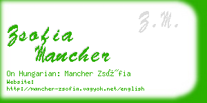 zsofia mancher business card